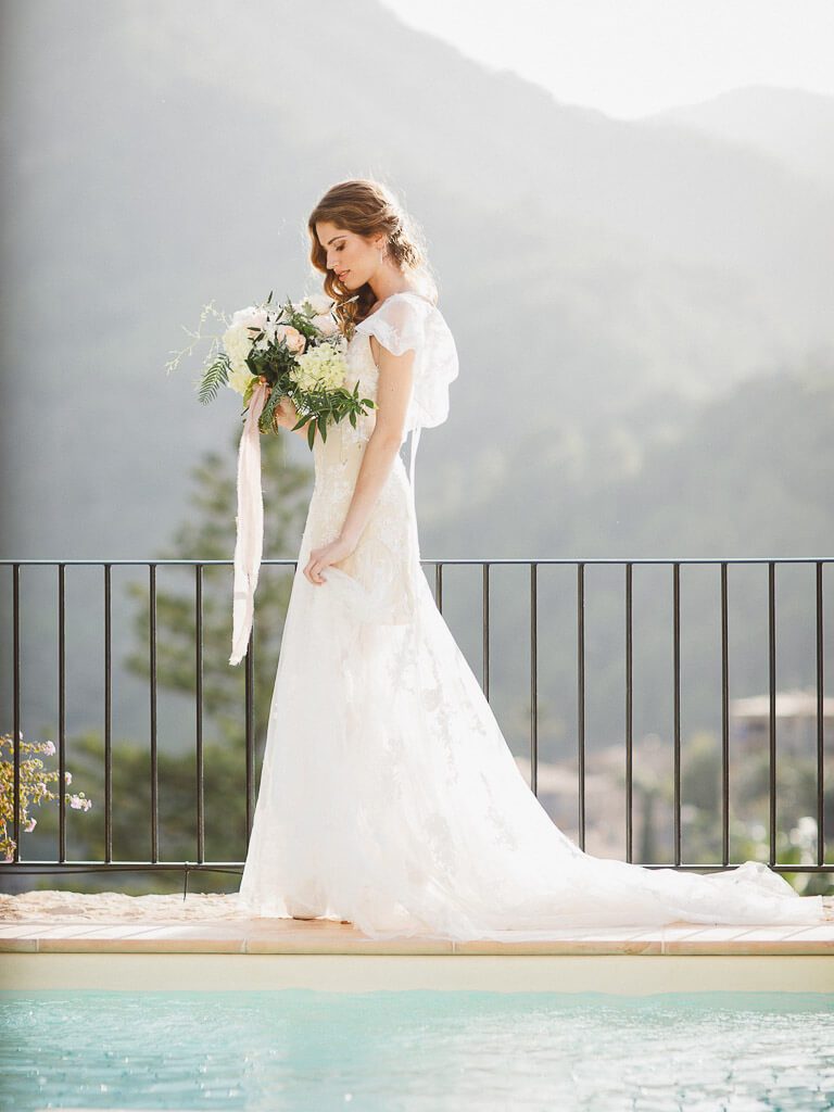 Braut am Pool - Hochzeit auf Mallorca Belmond La Residencia