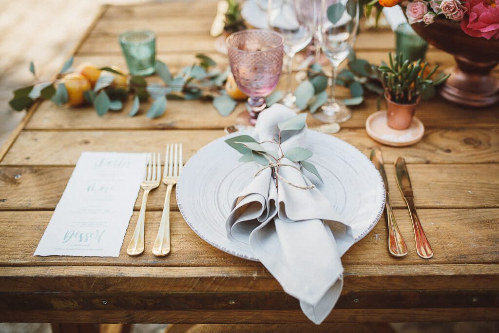 Finca Biniagual Tischdeko Hochzeitsfotos Mallorca