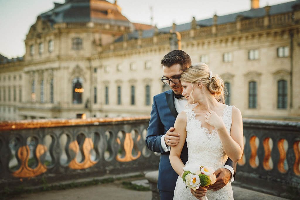 Romantische Hochzeitfotos in der Würzburger Residenz