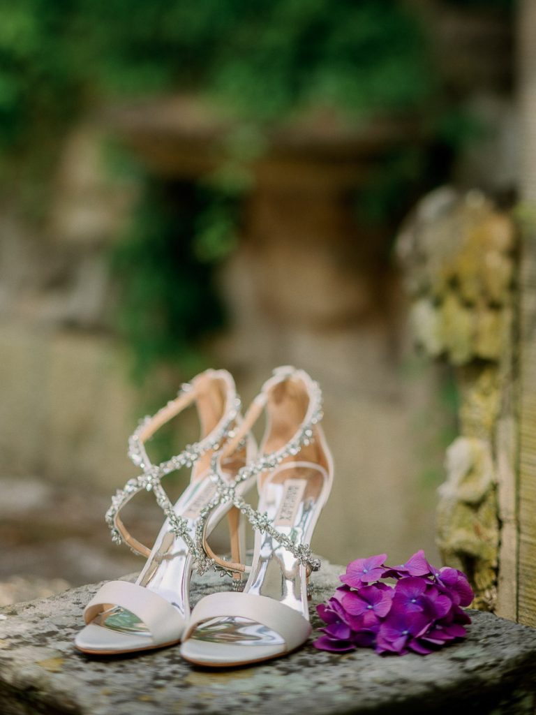 Brautschuhe mit Glitzer, Hochzeit Schloss Wakerbarth