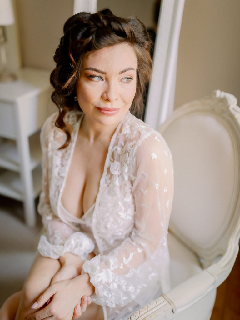 Brautstyling in der Villa Sorgenfrei, Hochzeit Schloss Wakerbarth