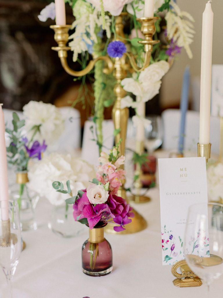 Tischdekoration, Hochzeit Villa Sorgenfrei
