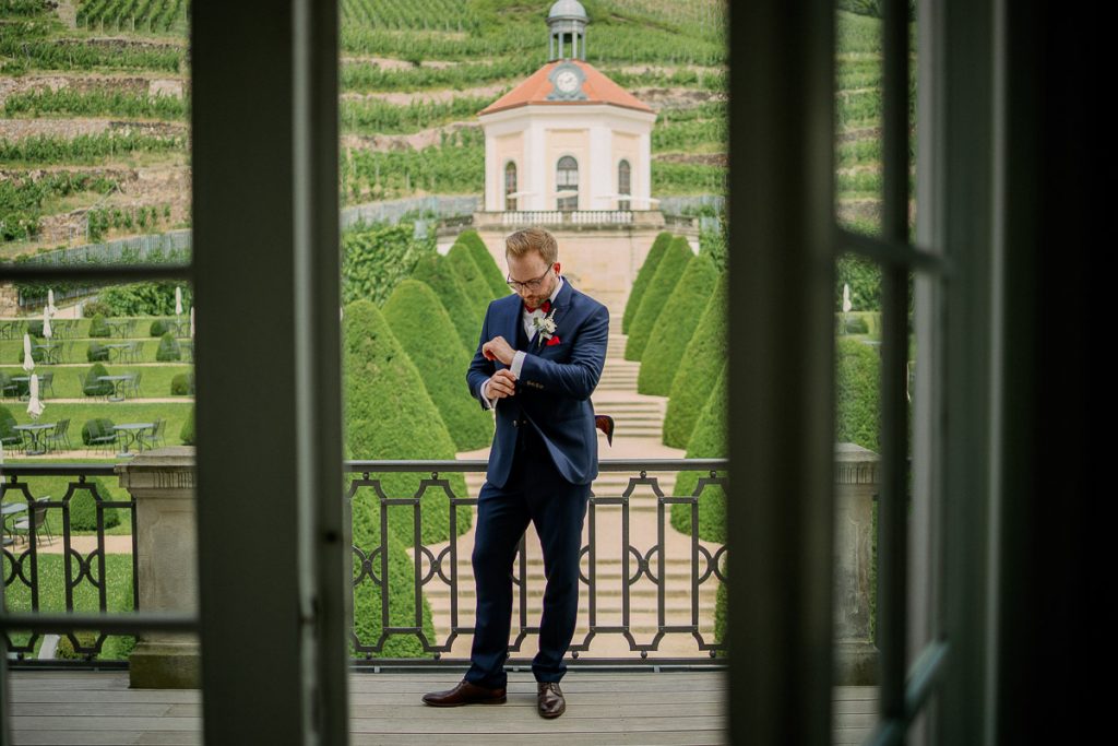 Bräutigam, Hochzeit Schloss Wackerbarth