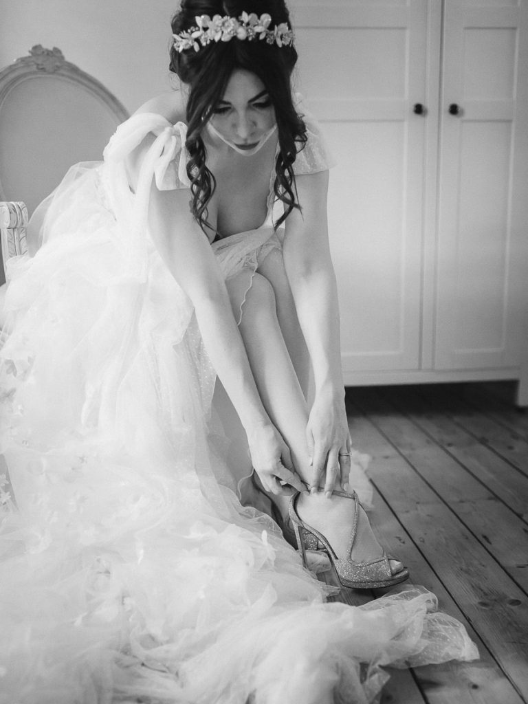 Braut Schuhe Tüllkleid, Hochzeit Schloss Wackerbarth