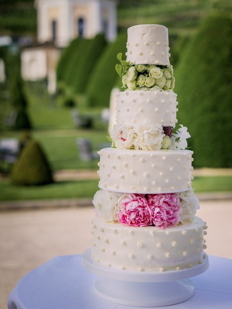 Hochzeitstorte, 4 Stöckig, Blumendeko - Hochzeit Schloss Wackerbarth