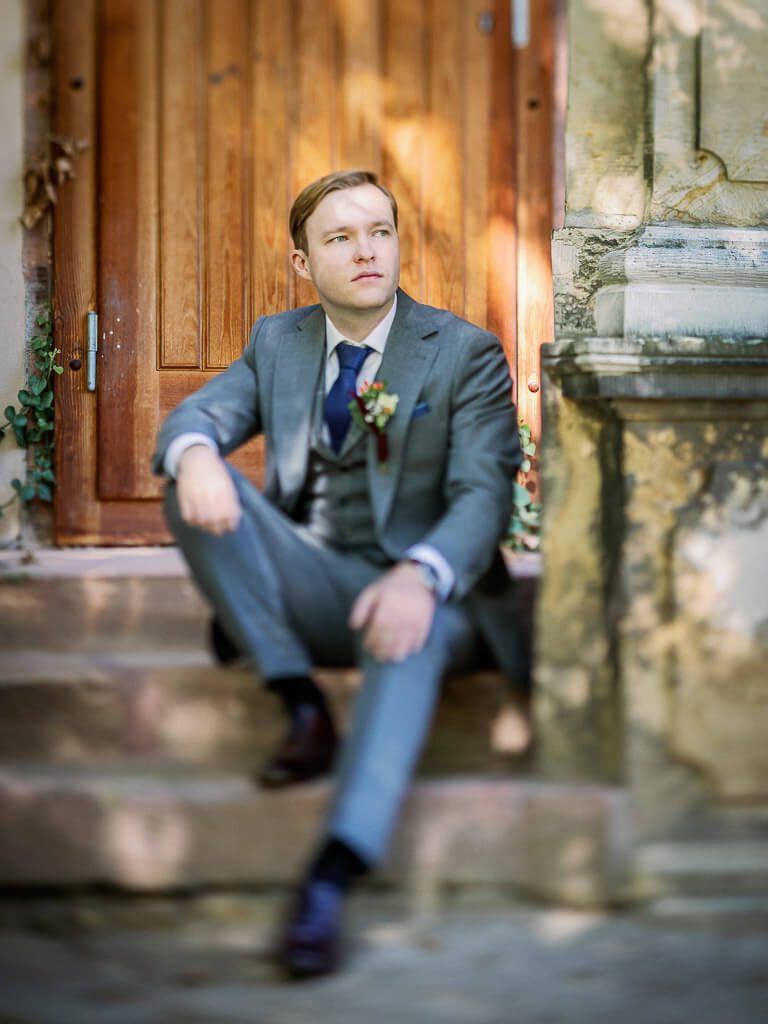 Hochzeitsbilder Bräutigam - Hochzeit Schloss Machern