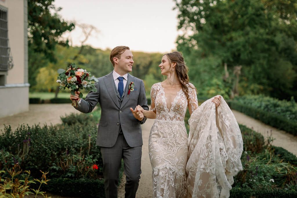 Glückliches Brautpaar - Hochzeit Schloss Machern