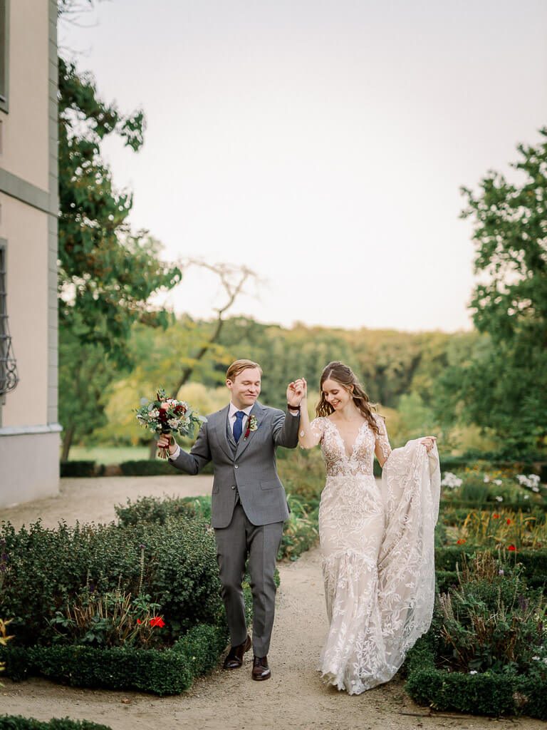 Glückliches Brautpaar - Hochzeit Schloss Machern